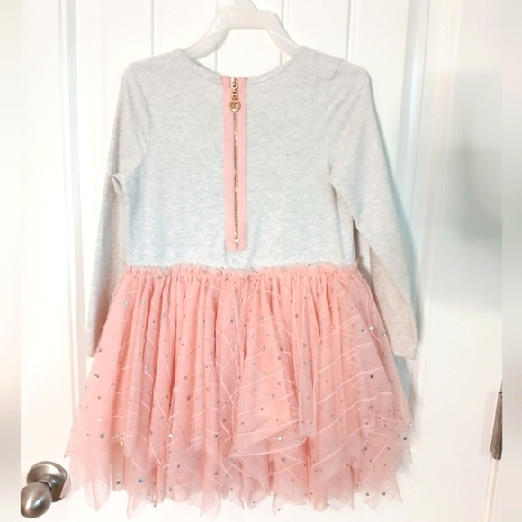 Girls' Pink Tulle Dress with Graphic Top - Picture 3 of 3